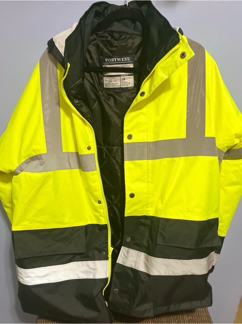 High-Visibility Yellow & Black Safety Jacket